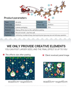 Tableau des tailles pour autocollant mural Père Noël en PVC avec guide d'application