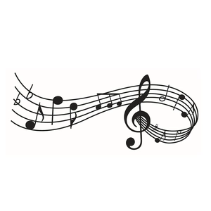 Decorazione da parete musicale in metallo nero con pentagramma e chiave di violino