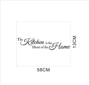 Sticker mural The Kitchen is the Heart of the Home, décoration de cuisine 58x13cm