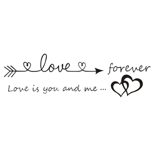 Waterproof wall sticker featuring Love forever text and heart arrow design for home decor
