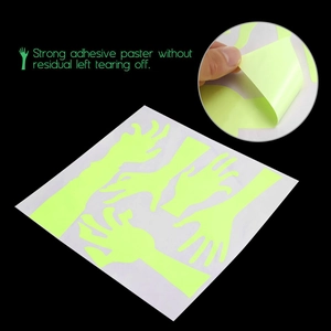 Strong adhesive Halloween luminous stickers showing easy peel and no residue feature