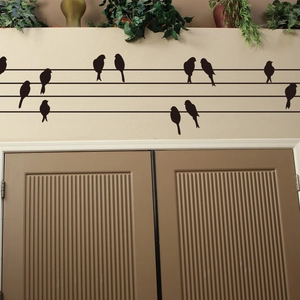 Birds On Electric Wire Wall Sticker Waterproof PVC Silhouette Wall Decal For Living Room Bedroom Sofa Background Home Decor