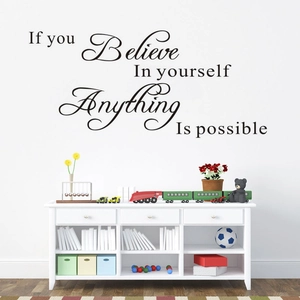 Inspirational black vinyl wall decal 'If you Believe In yourself' for modern home decor