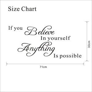 Inspirational If You Believe In Yourself wall sticker measuring 71x30cm for home decor