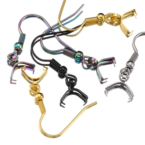 DIY Edelstahl-Ohrhaken mit Klemmschließe in Gold, Silber, Schwarz und Regenbogenfarben
