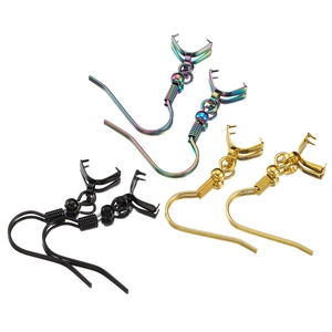 Edelstahl-Ohrhaken-Set in Regenbogen, Gold und Schwarz für DIY-Schmuckherstellung