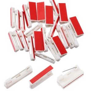 Spille di Sicurezza in Plastica Con Retro Autoadesivo Bianca Spilla per Distintivo per DIY Targhette Nominative Accessori