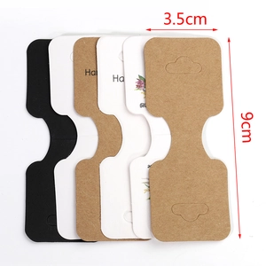 Schmuck Klappkarten aus Kraftpapier in Schwarz und Weiß, 9x3,5cm mit Handmade-Aufdruck