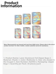 Sacchetti olografici in pellicola laser di varie dimensioni per confezioni di cover cellulari
