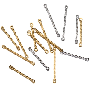 Goldene und silberne gedrehte Metall-Verbindungsstangen mit zwei Ösen für DIY-Schmuck
