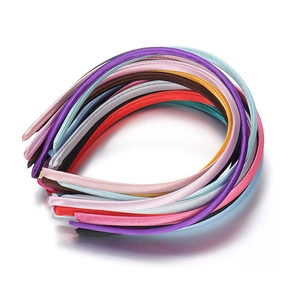 Set de diademas de 10 mm cubiertas de satén en colores variados del arco iris para bricolaje