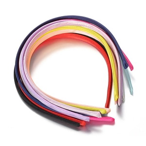Diademas de colores de 10 mm cubiertas de tela satinada en varios tonos vibrantes