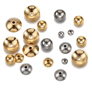 DIY stainless steel bead caps in gold and silver finish with multiple sizes for jewelry making