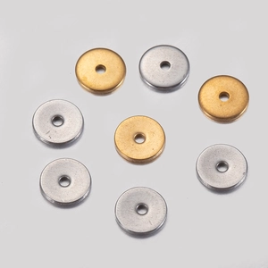 Perline distanziatrici piatte in acciaio inossidabile oro 18K e argento per gioielli