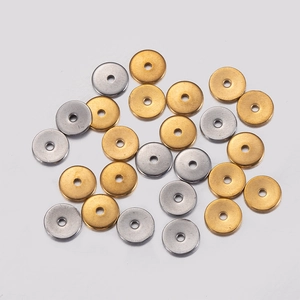 Distanziatori rotondi piatti in acciaio inossidabile oro 18K e argento per gioielli