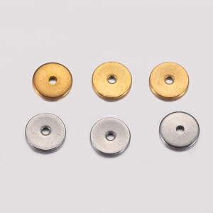 Distanziatori tondi piatti in oro 18K e acciaio inossidabile per la creazione di gioielli
