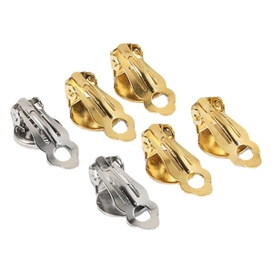 Set de 6 clips de oreja de rana de acero inoxidable para joyería DIY en oro y plata