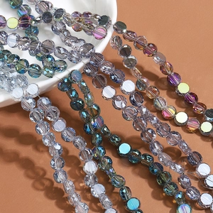 Faceted bohemian crystal glass beads in AB multi-color finish for DIY jewelry necklaces
