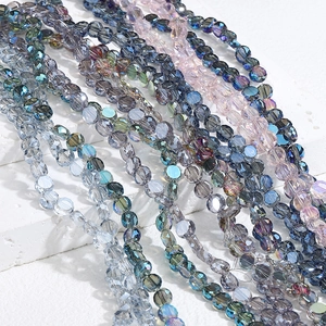 Faceted rondelle crystal glass beads in aurora colors for DIY jewelry making