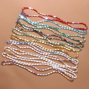 Faceted oval crystal glass beads in multiple colors for DIY jewelry making and crafts