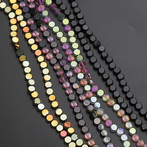 Facettierte Rondelle-Glasperlen in irisierendem Gold und Violett für DIY-Schmuck