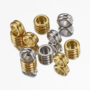 Perles d'espacement polies en acier inoxydable or et argent pour bijoux DIY