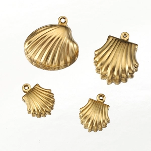 Pendentifs coquille Saint-Jacques en acier inoxydable doré 18k pour la création de bijoux