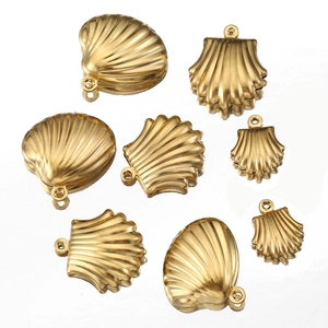 Lot de pendentifs coquilles en acier inoxydable plaqué or 18k pour bijoux DIY