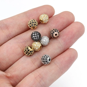 Cuentas espaciadoras de cobre y circón en oro, oro rosa y plata para la creación de joyas