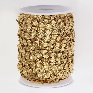 Rollo de cadena de acero inoxidable dorado en forma de corazón para joyas y accesorios