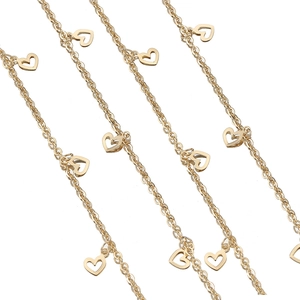 Golden copper heart chain necklace for DIY jewelry making and collarbone accessories