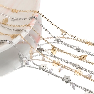Catene con ciondoli in oro e argento con stelle, foglie e perle per gioielli fai da te