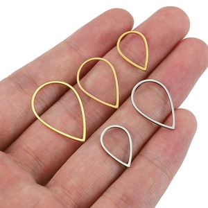 Pendientes de gota en acero dorado y plateado para creación de joyas DIY de varios tamaños