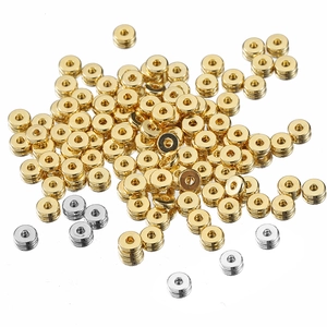 Perles d'Espacement en Cuivre Roue Plaqué Or 14k 18k Perles Rondes Plates Pour Fabrication de Bracelet Collier DIY Bijoux