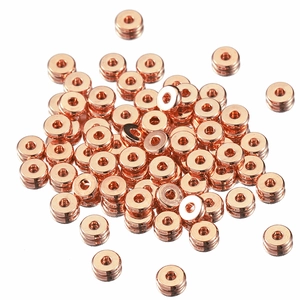 Perles d'espacement plaquées or 14K en or rose pour création de bijoux et bracelets