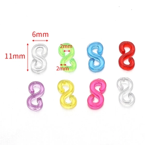 500 piezas de clips en S de colores para pulseras elásticas DIY conectores de 11x6mm