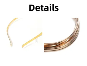 Close-up detail of ultra-thin gold children's headband showing rounded ends for comfort