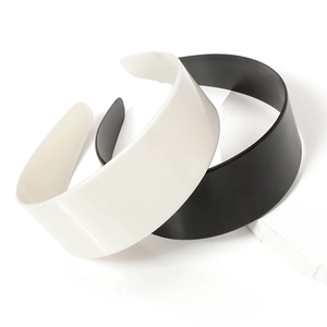 Base per Cerchietto in Plastica Minimalista per Creazione Gioielli Fai da Te Tinta Unita Nero Bianco Superficie Liscia Materiale Accessori Capelli