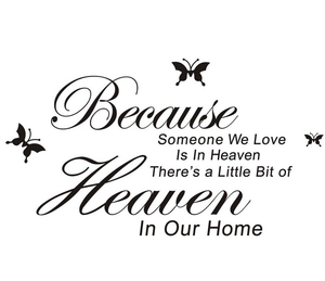 Detailed butterfly and inspirational quote wall decal for home memorial decoration