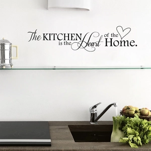 The Kitchen Is The Heart Of The Home Wandtattoo PVC Spruch Aufkleber Mit Herzmuster Abnehmbar Küche Esszimmer Dekor