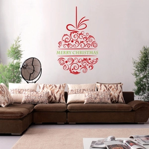 Decorative Christmas tree wall sticker with Merry Christmas greeting in modern living room