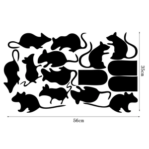 Luminous rat silhouette wall stickers 11 pieces set for home decoration 56cm by 35cm size