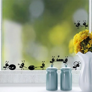 Stickers muraux silhouettes de fourmis pour fenêtres et décoration d'enfants