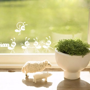 Autocollants muraux fourmis pour fenêtres de chambre d'enfant et décoration