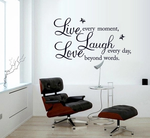 Motivational Quotes Butterfly Wall Sticker Live Laugh Love PVC Removable Waterproof Art Decal For Living Room Bedroom Decor