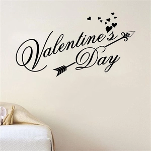Valentine's Day creative LOVE wall sticker with hearts for home bedroom decor