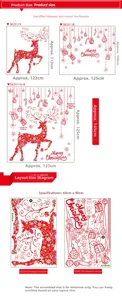 Size chart showing elk Christmas wall stickers dimensions for SK2011A and SK2011B versions