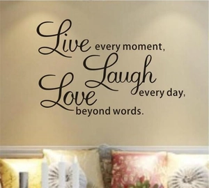 Inspirational Live Laugh Love butterfly vinyl wall decal for home bedroom decor