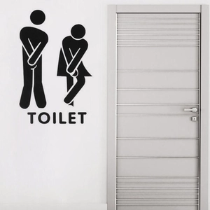 Funny Toilet Wall Sticker Creative Man Woman Silhouette Restroom Sign Waterproof PVC Door Decal Bathroom Decor