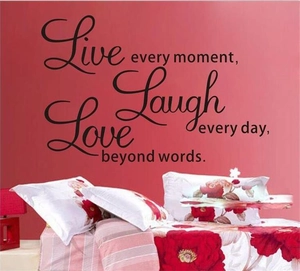 Live Laugh Love butterfly wall decal with inspirational quotes for home wall decor